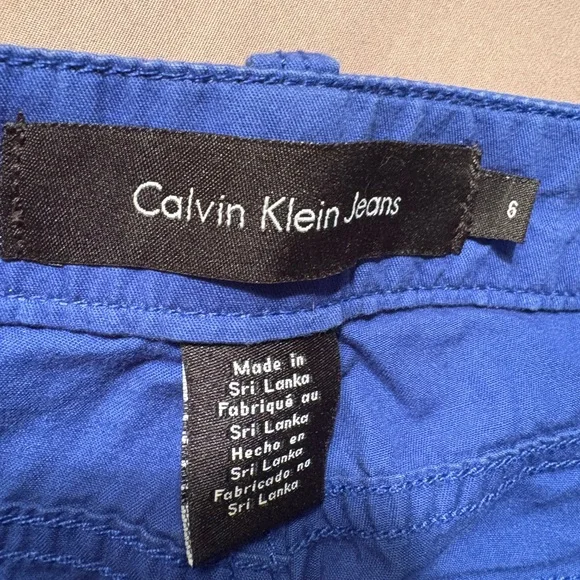 Calvin Klein Jeans Women's Cobalt Cargo Shorts blue size 6 100% cotton - Picture 4 of 6